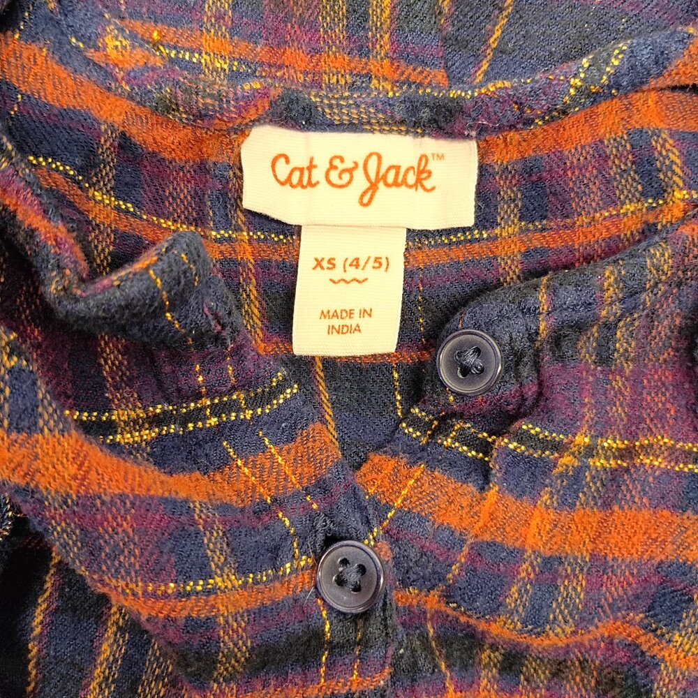Cat and Jack Girls Flannel Tunic Dress XS 4/5 - Picture 4 of 4